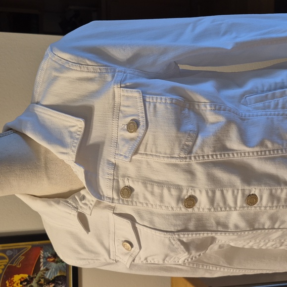 Talbots Petite White Jean Jacket 4 Pockets - Picture 2 of 11